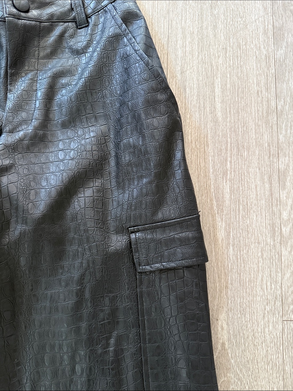 Naked Wardrobe- The Crocodile Faux Leather Joggers - Picture 7 of 10